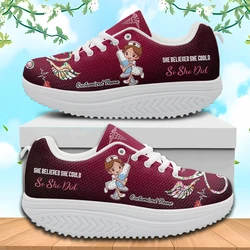 INSTANTARTS Nurse Girls EMT Paramedic Pattern Mesh Swing Sneakers Comfort Light Height Increasing Shoes Women's Nurse Shoes 2024