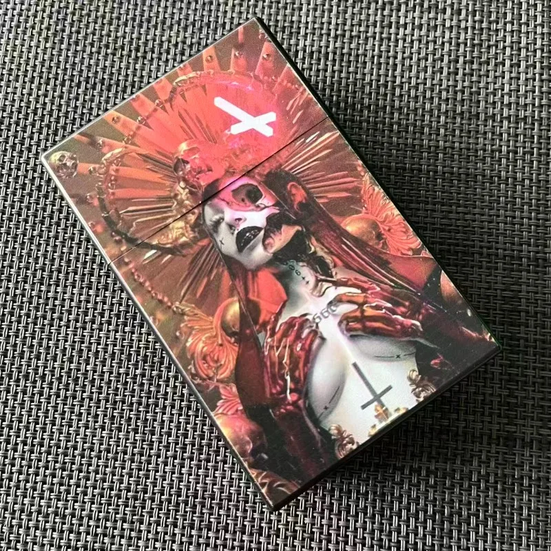 Halloween gift Cigarette Box Personalized Diverse patterns large capacity flip up Waterproof Cigarette case Smoking Gadgets view 3