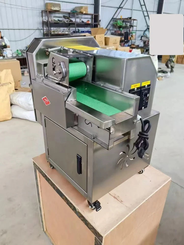 

Hotel Kitchen Electric Green Leafy Spinach Celery Vegetable Chopper Slicer machine Automatic Vegetable Cube Cutting Machine