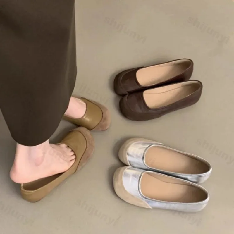 

Women 2025 Autumn New Fashion Retro Shallow Mouth Round Toe Single Shoes for Women Slip-on Mary Jane Shoe Ladies Soft Sole Flats