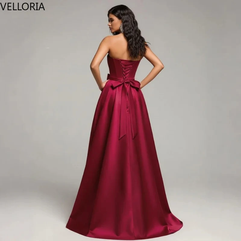 Vestido De cóctel rojo Sexy, vestido De fiesta con abertura larga y cintura De flores en 3D, vestido De baile bordado, vestidos De Fiesta personalizados