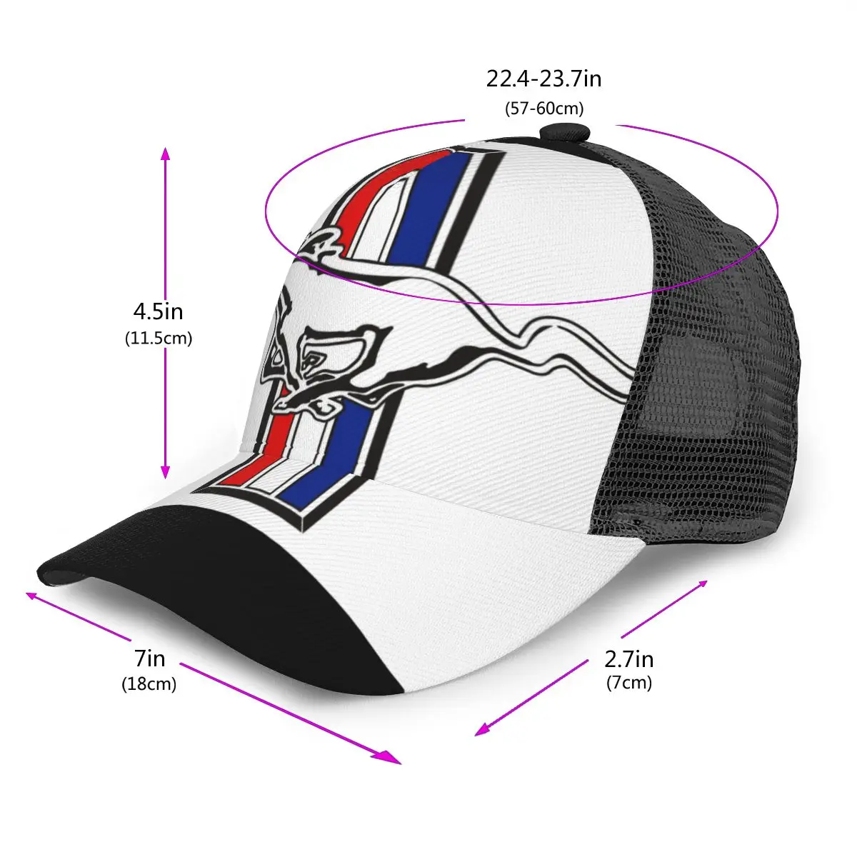 New Mustang snapback Mens Baseball Cap Car Logo Summer Mens Harajuku Color Block Baseball Cap High Quality Cotton for Unisex