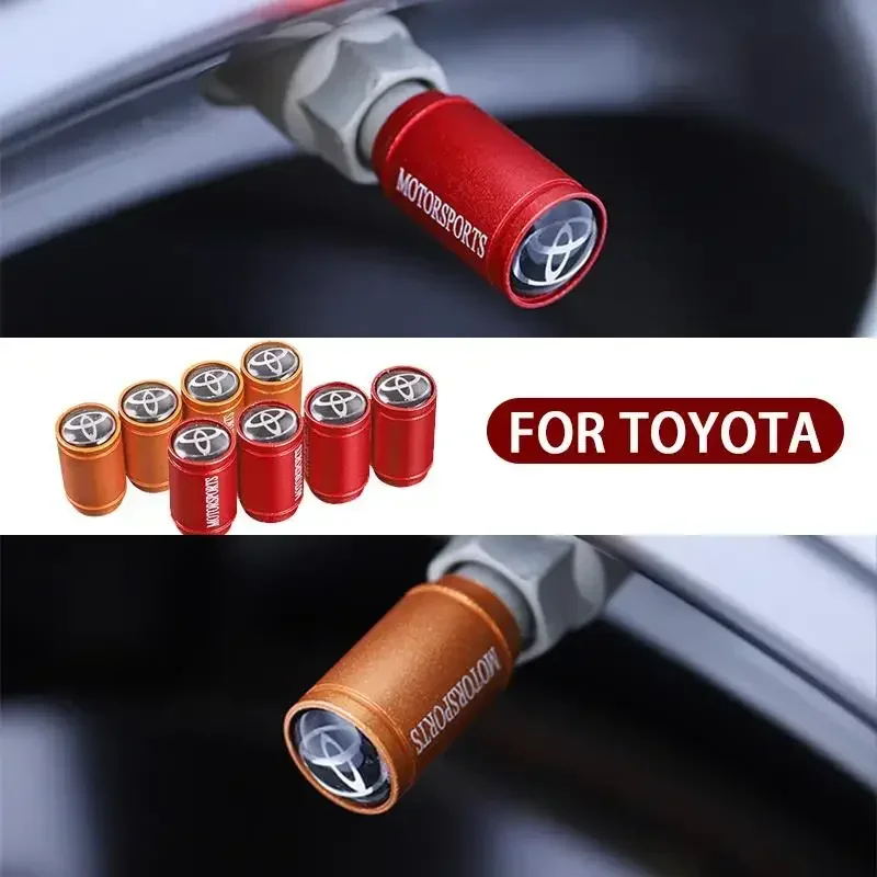 4 قطعة مات سيارة عجلة الاطارات صمام قبعات لتويوتا RAV4 كورولا كامري الحدود سوبرا C-HR هايلكس تاكوما برادو كورولا CHR اكسسوارات