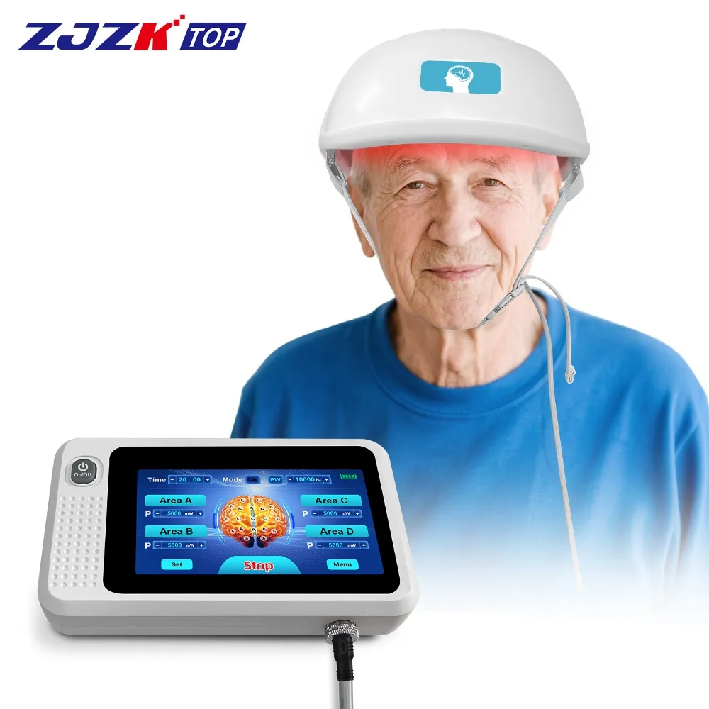 ZJZKTOP 448 Diodes 810nm PBM Brain Neuro Cap Photobiomodulation Near Infrared Therapy Helmet for Neurological Disorder Parkinson
