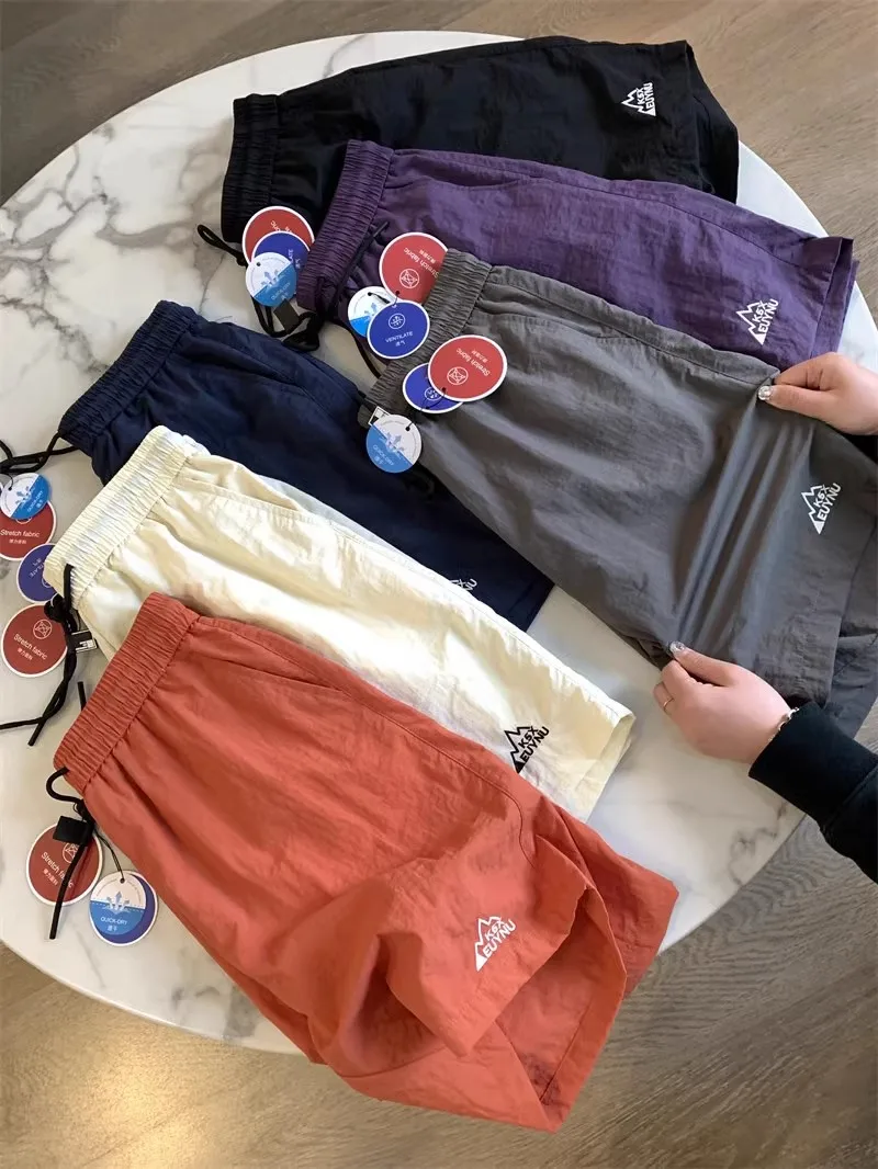 

Мужские летние шорты для активного отдыха, быстросохнущие, с эластичным поясом, из вельвета, синие, прямого кроя