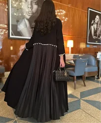 Pleated Abaya for Women Eid Muslim Beading Ramadan Cardigan Long Dress Morocco Kaftan Vestidos Largos Dubai Robe Jalabiya 2024