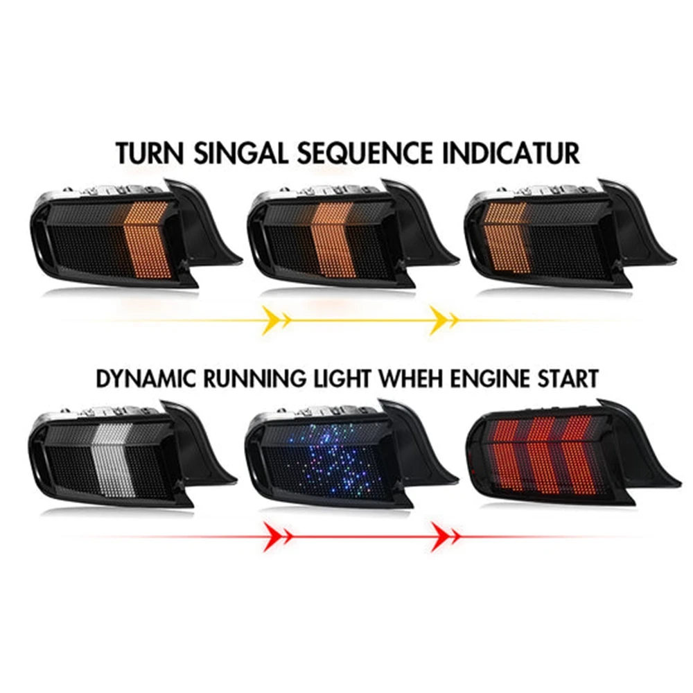 RGB Tail Light for 2015-2023 Ford Mustang With Multiple Animation RGB Modes LED Taillight Assembiy,1Set