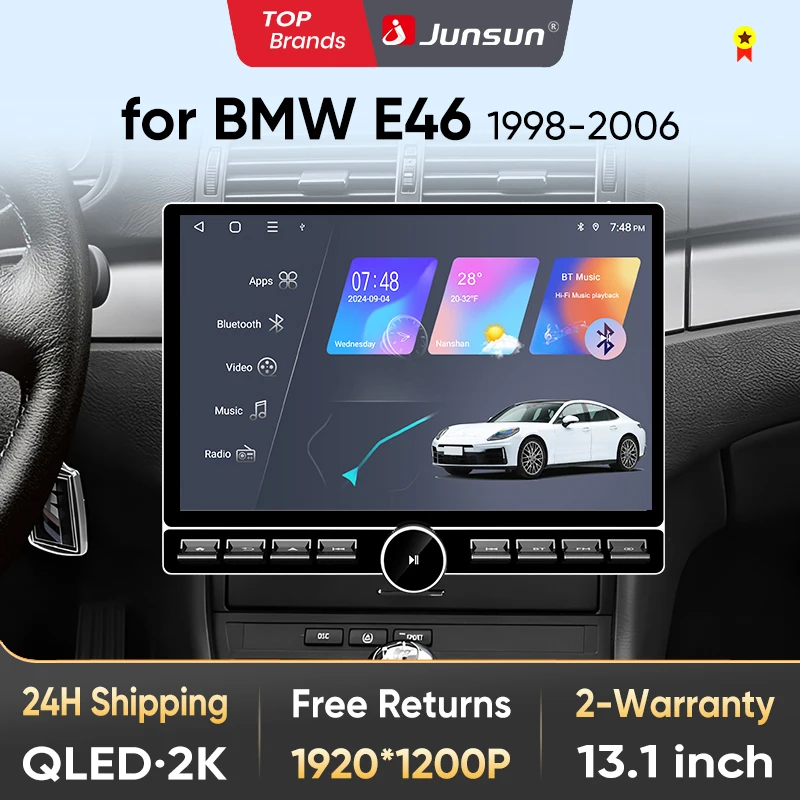 Image of Junsun 13,1″ QLED Wireless CarPlay Android Auto Autoradio für BMW 3er E46 M3 Auto Intelligente Systeme DSP SWC RDS GPS FM BT