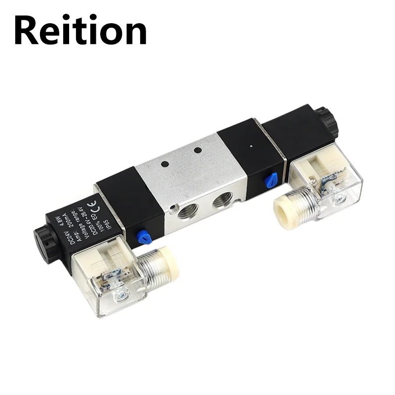 

4V220-08 High Quality Solenoid Valve Pneumatic Air 5 way 2 Position 1/4&quot Coil Alloy Internal220V DC 12V 24V AC110V 220V