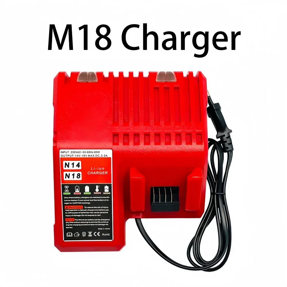 Batteria al litio 18V Milwaukee M18 6000mAh, sostituzione per batteria Milwaukee M18 48-11-1815 48-11-1850 2604-22. E caricabatterie.