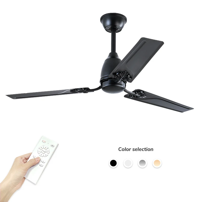 

Classic Ceiling Fan with Remote Control Straight Blade Fan 6 Speed DC Motor Silent Indoor Fan Black 110V 220V