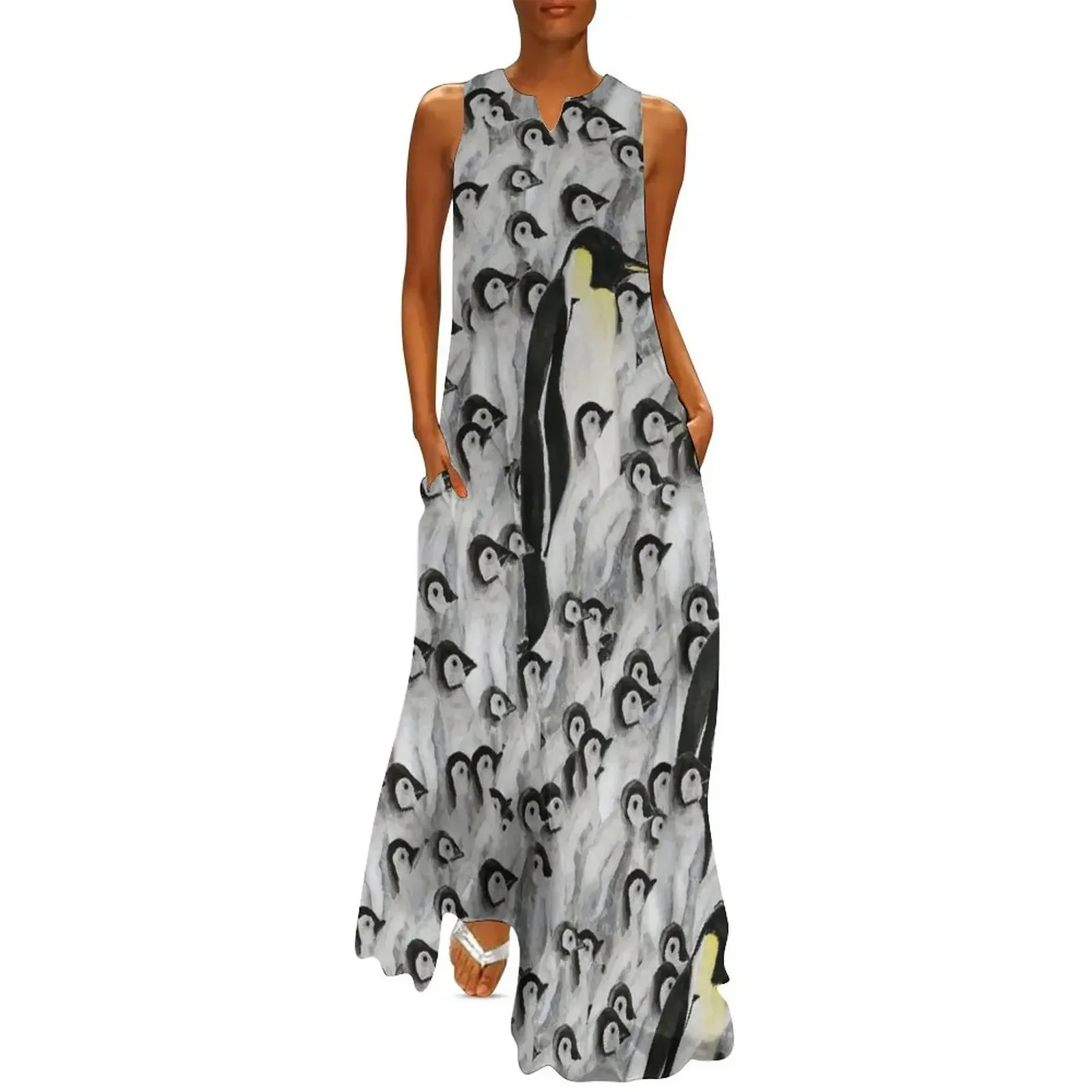 

penguins penguins and penguins Long Dress birthday dress dress women summer 2025 dresses summer