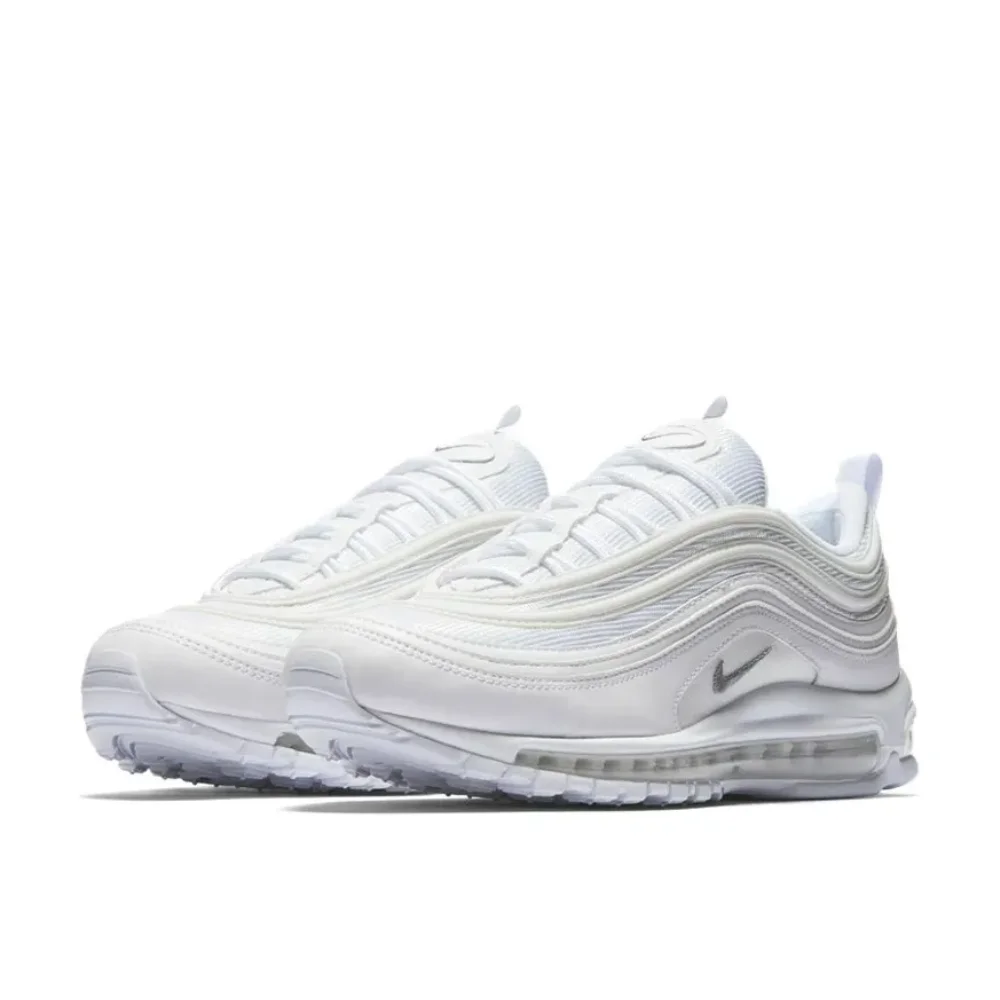 Nike Original Air Max 97 Low Men's and Women's Casual Running Shoes Breathable Comfortable Sneakers Cushioning Wearable White