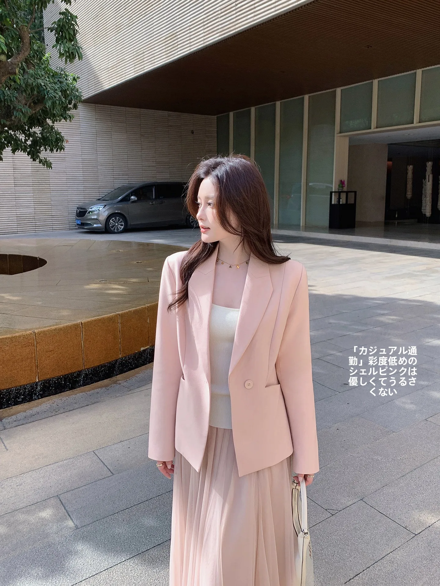 

Женский розовый повседневный приталенный пиджак Ms.Daoge на одной пуговице из дышащего полиэфирного волокна для работы и собеседований, весна