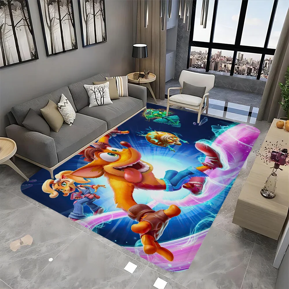 Crash Bandicoot Floor Mat Bathroom Mat Kids Room Bedroom Decoration Balcony Anti-Slip Doormat Living Room Welcome Rug