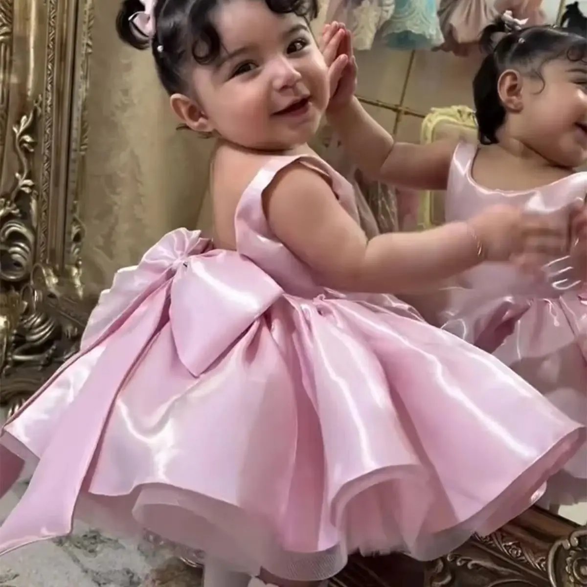 wedding-mini-flower-girl-dress-satin-sleeveless-backless-bow-short-tutu-dress-baby-princess-dress-formal-party-dress-custom