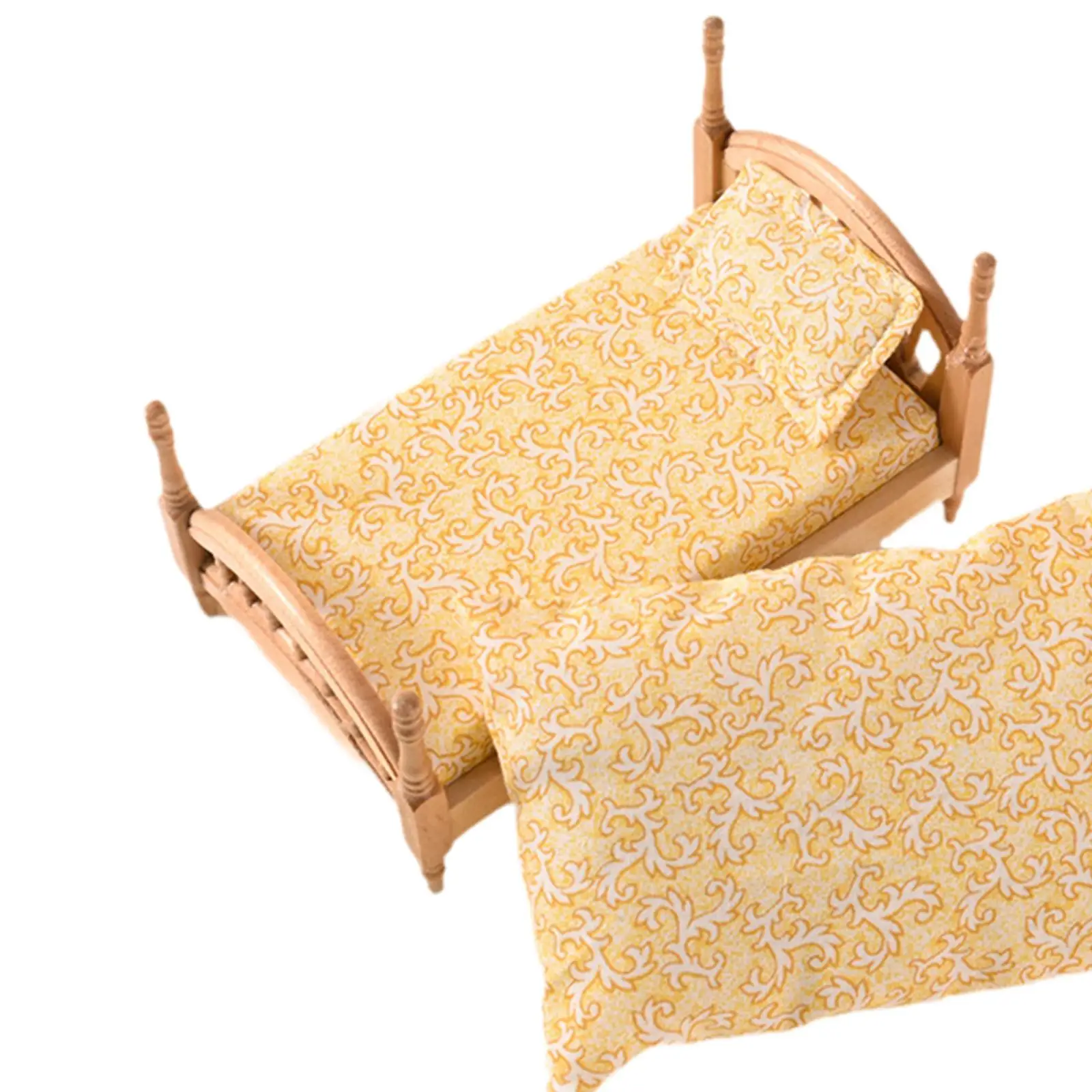 1:12 인형의 집 침대 미니멀리스트 시뮬레이션 장식 침실 놀이용 미니어처