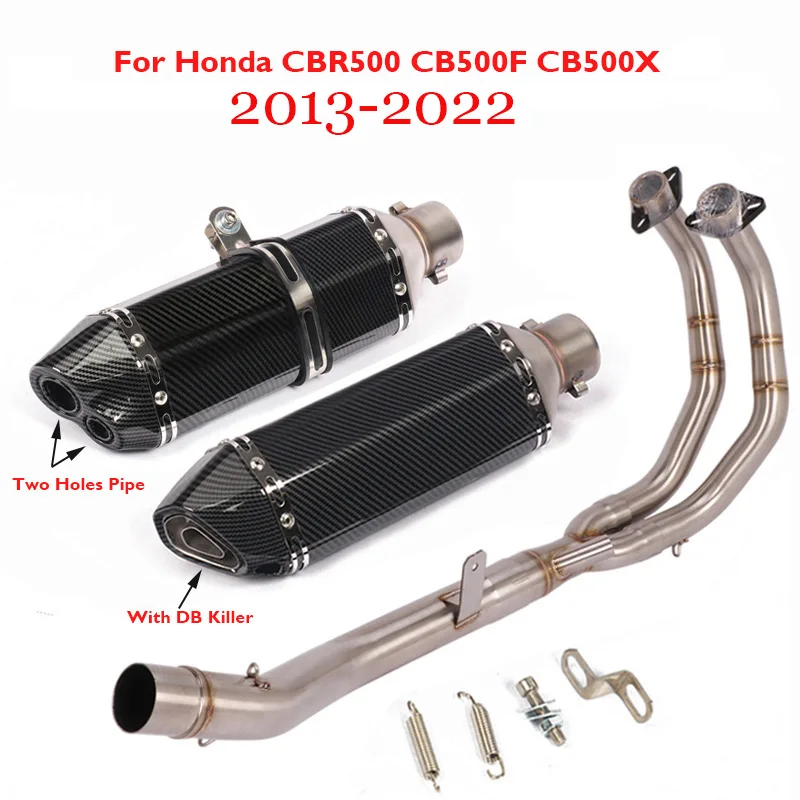 

CBR500R Motorcycle Exhaust Tip System Muffler Escape Silencer Pipe Header Link Tube for Honda CBR500 CB500F CB500X 2013-2022