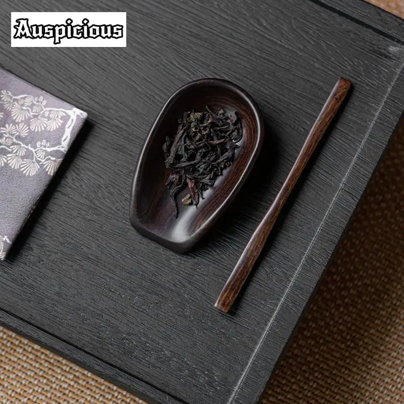 

Purple Sandalwood Wood Tea Scoop Ancient Bamboo Lotus Shovel Chahe Appreciation Ladle Kung Fu Tea for Tea Accessories Ornaments