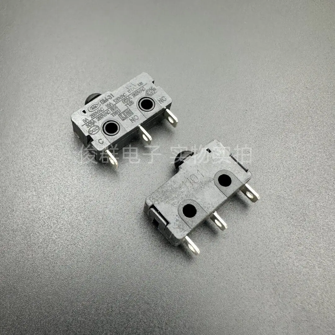 10pcs/Taiwan SM-31 medium-sized micro switch 5A250VAC travel limit detection reset 3-pin mushroom head