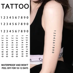 Number, 1Pc Waterproof Temporary Tattoo Sticker, Long-lasting Waterproof for One to Two Weeks, Suitable for Finger, Arm, Plam.