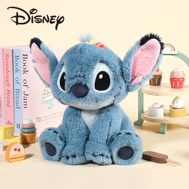 

DISNEY Stitch Средняя мягкая игрушка для детей с приятными деталями персонажей Furry Mane and Tail Tuft Disney Plushy Подходит для всех возрастов