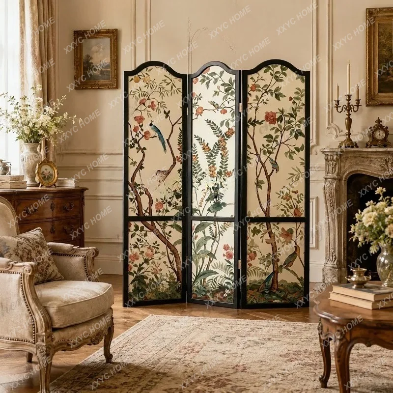 XX solid wood screen partition living room entrance entrance entrance door blocking sofa background wall movable folding