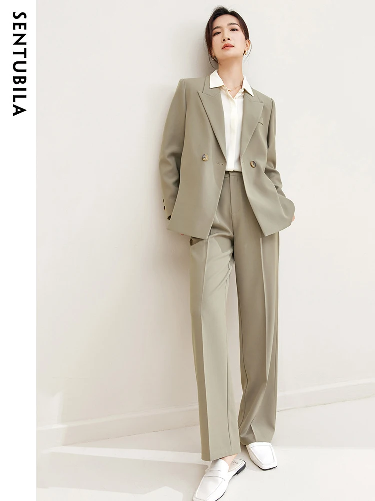 SENTUBILA Elegant Women Business Suit Blazer and Pants Sets Fall Outfits 2023 Fashion New Matching Sets Women Clothing 133Z49975