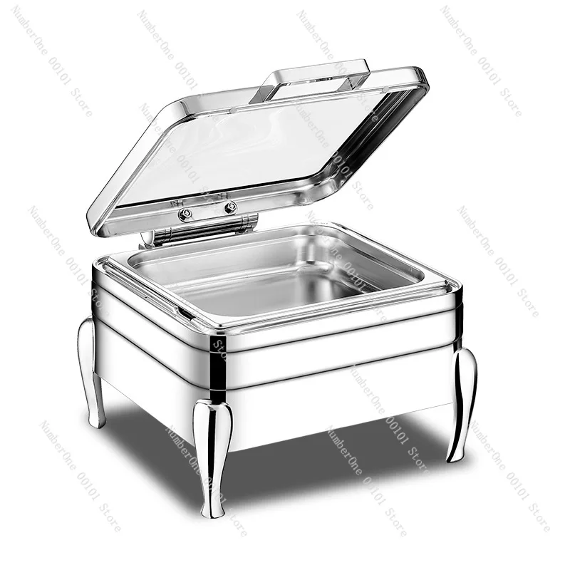 

Luxury 304 Stainless Steel Buffet Stove Flip Hydraulic Buffet Stove Breakfast Fireless Cooker Electric Heating