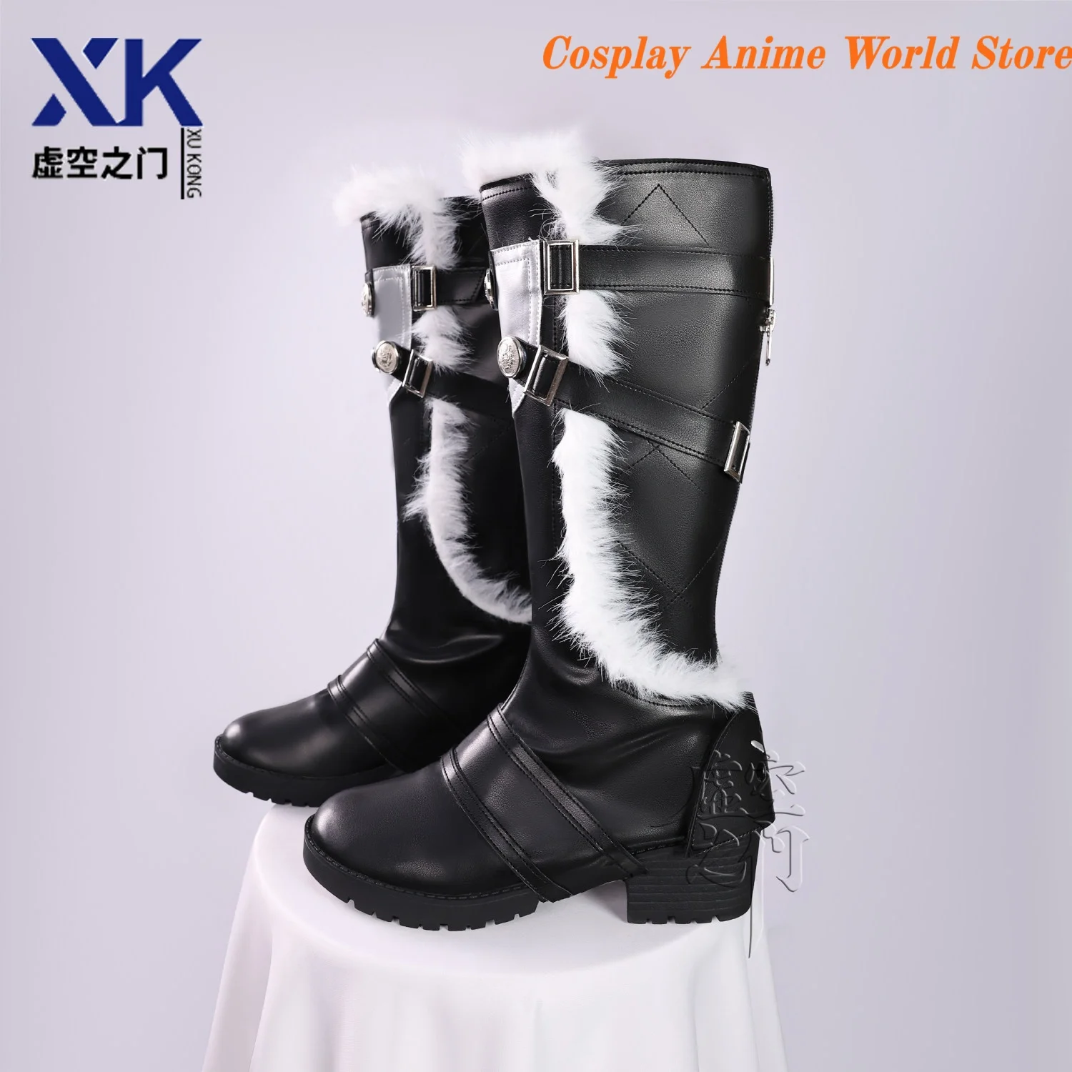 

In Stock Wuthering Waves Qiuyuan Cosplay Shoes Game Character Prop Boots for Male Halloween Party Role Play Costume Footwear