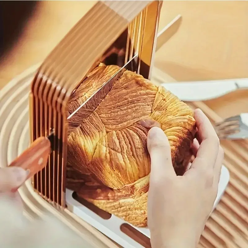 

1Pc Toast Bread Slicer Stand Foldable Toast Loaf Slicing Machine Multifunctional Bread Cutting Guide Tool Outdoor Tableware