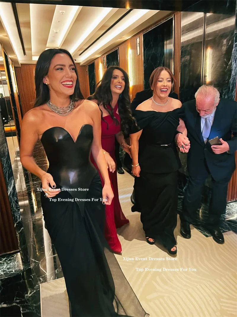 فساتين سهرة مثيرة بحورية البحر باللون الأسود من Xijun على شكل قلب بدون أكمام فساتين رسمية للحفلات الراقصة للمناسبات العربية السعودية حسب الطلب