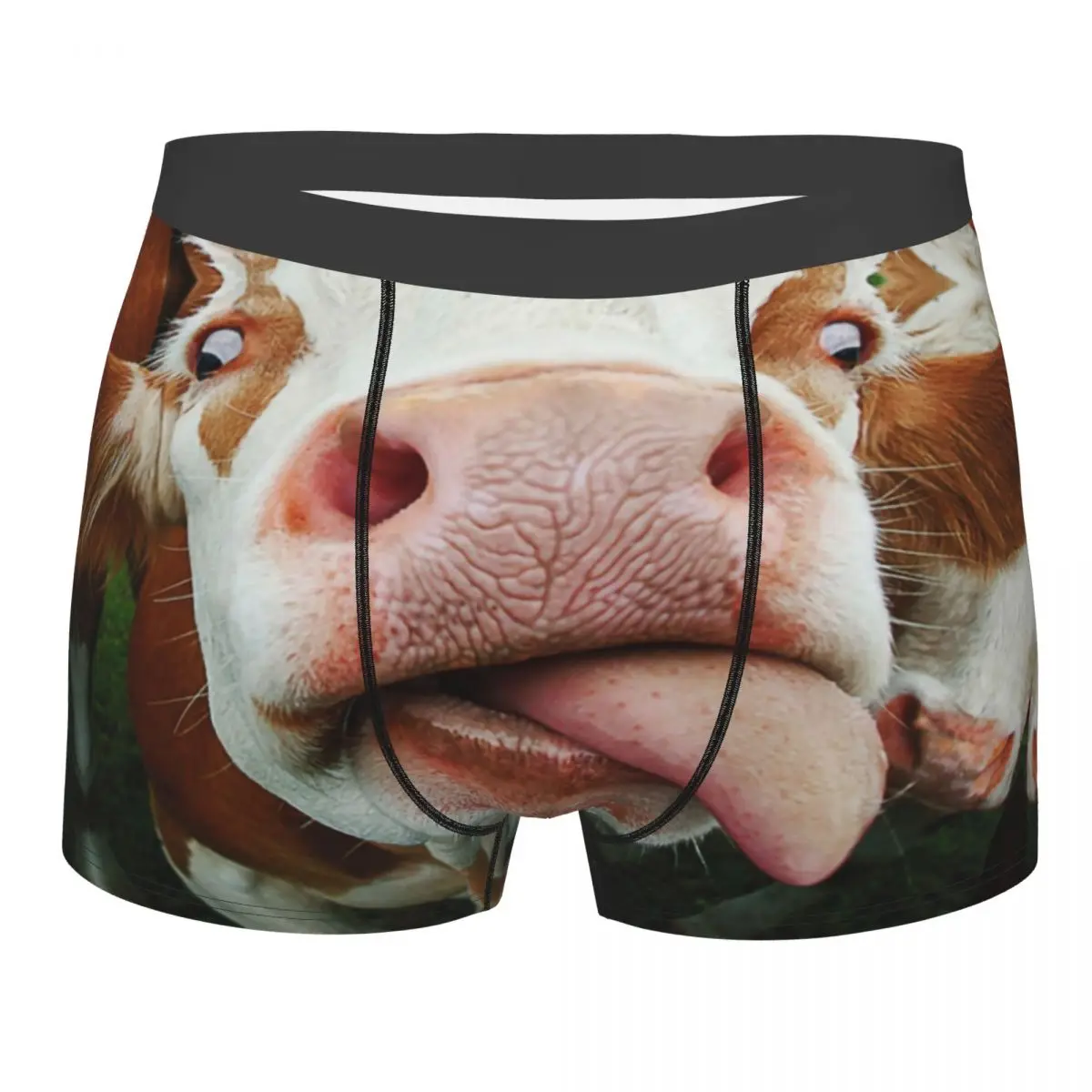 Custom Funny Cow Tongue Boxers Shorts Mens Cattle Farmer Gift Briefs Underwear Sexy Underpants