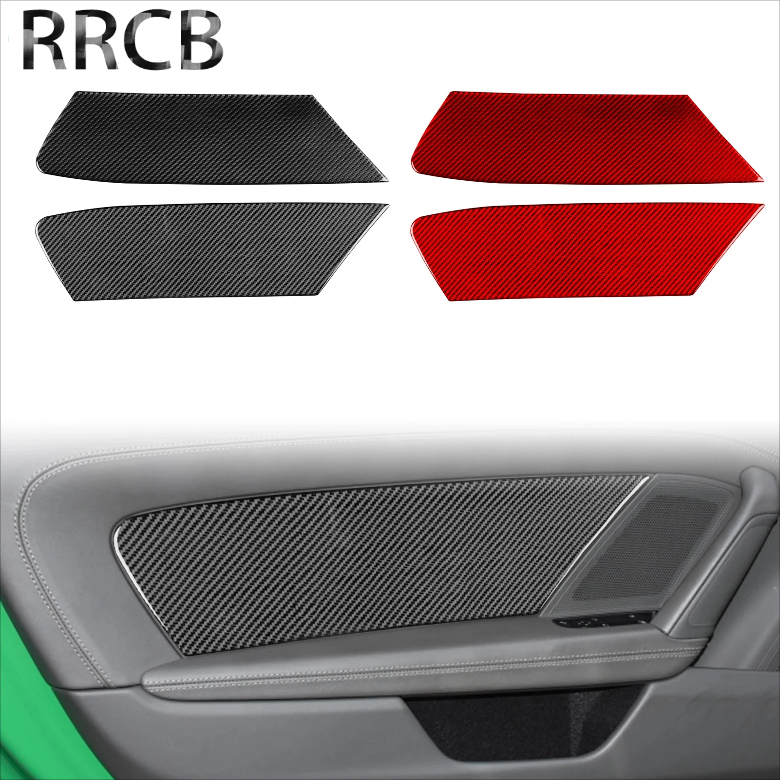 

For Porsche 992 911 2019-2024 Carbon Fiber Door Horn Decorative Panel Car Interior Soft Cover Tuning Sticker Accessories Trim