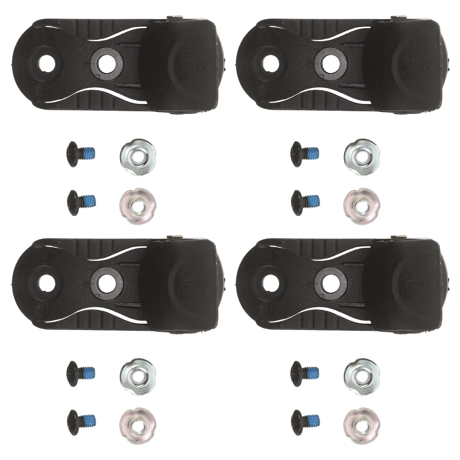 Roller Skate Buckle Replacement Set 4Pcs Metal Bracket Clips Screws Inline Skate Strap Repair Hardware