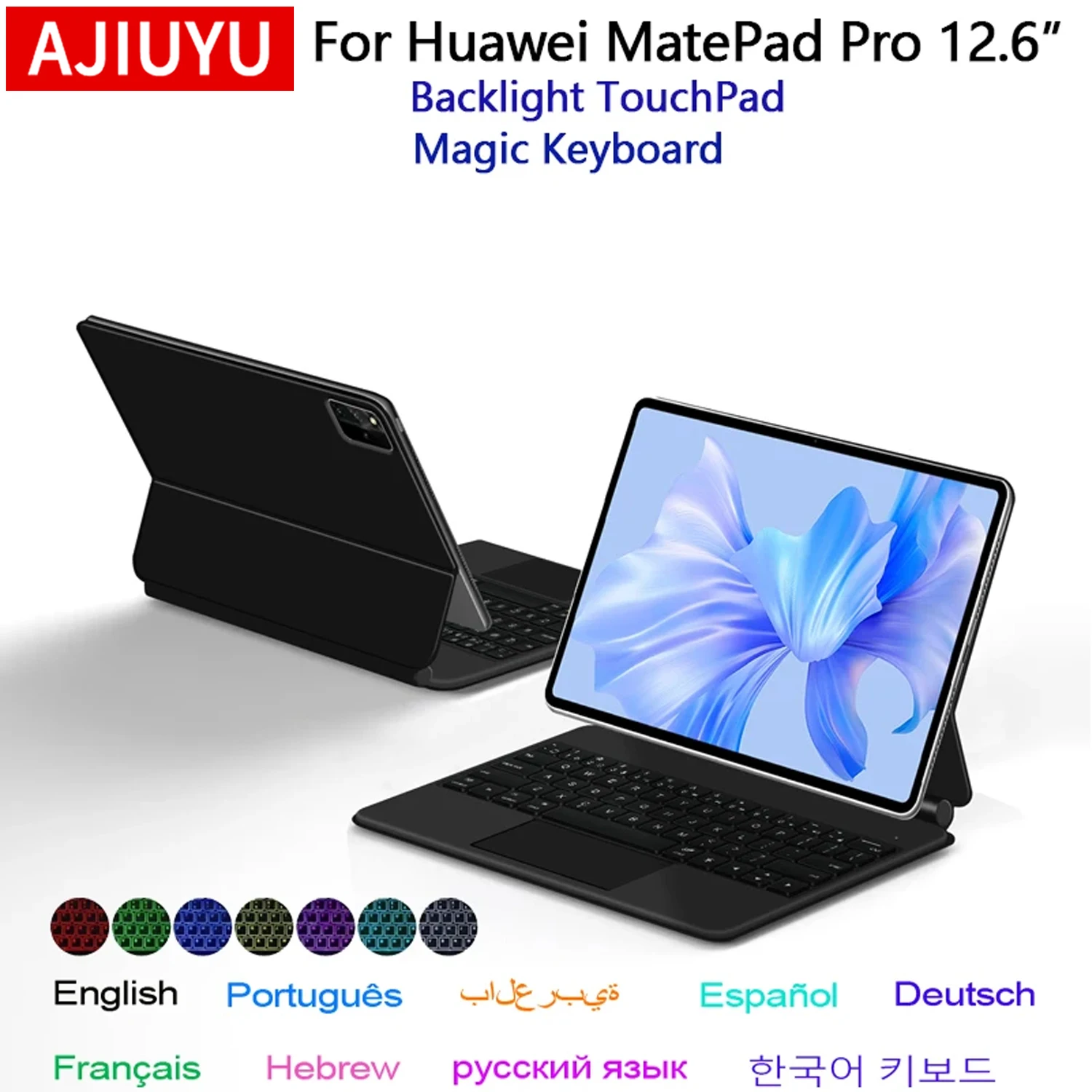 

Touchpad Backlit Magic Keyboard For Huawei MatePad Pro 12.6 inch WGR-W09 WGR-W19 AN19 Tablet Smart Case Keyboard Spanish Russian