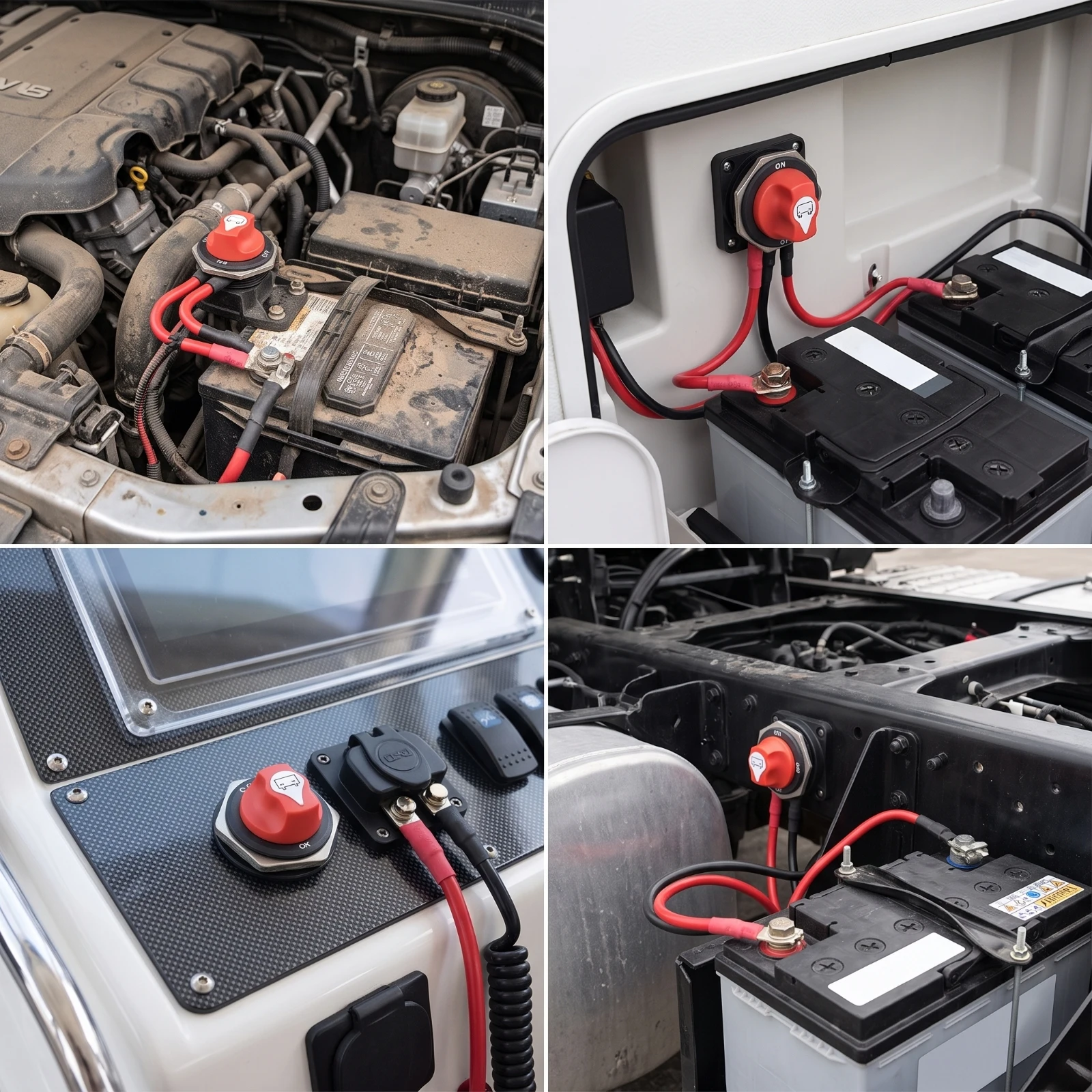 Battery Disconnect Switch Heavy Duty Battery Cut off Switch Waterproof 12V for RV Owners, Marine, Boat
