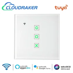 Tuya-interruptor inteligente para cortinas, modelo europeu, módulo de automação, wi-fi, para persianas elétricas, com motor alexa, google home, controle por voz