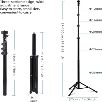 Selens Multifunctional Telescopic 160cm Aluminum Alloy Tripod Bracket Photo Studio Kits Phone Tripod Photography Accessories