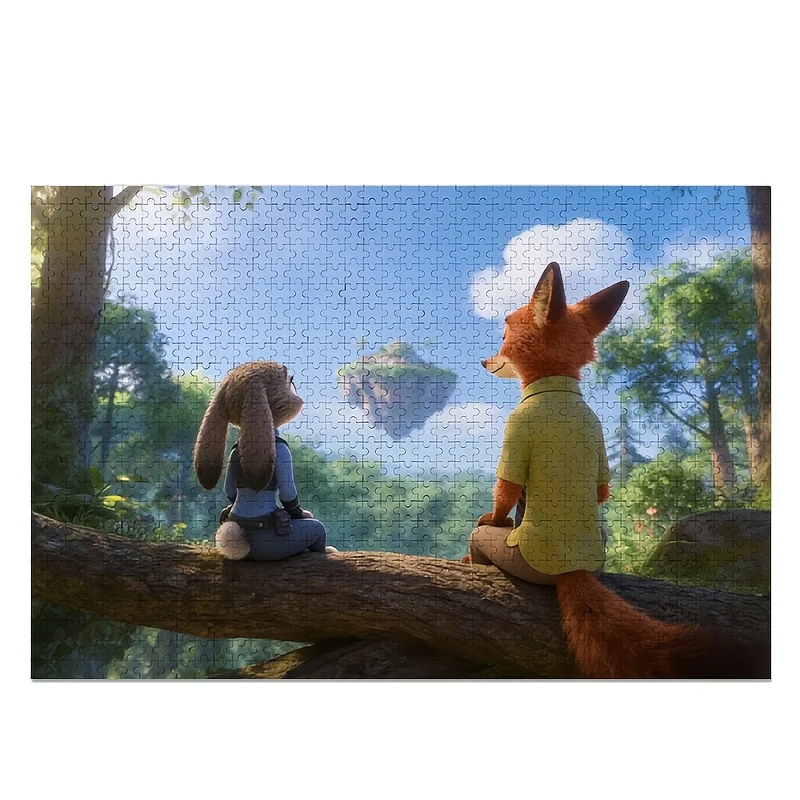 1000 Stück Disney Zootopia Judy Hopps und Nick Wild Poster Puzzle |   Heimdekoration, Brain-Challing-Spiel, ideal für Klassenzimmer, Küche