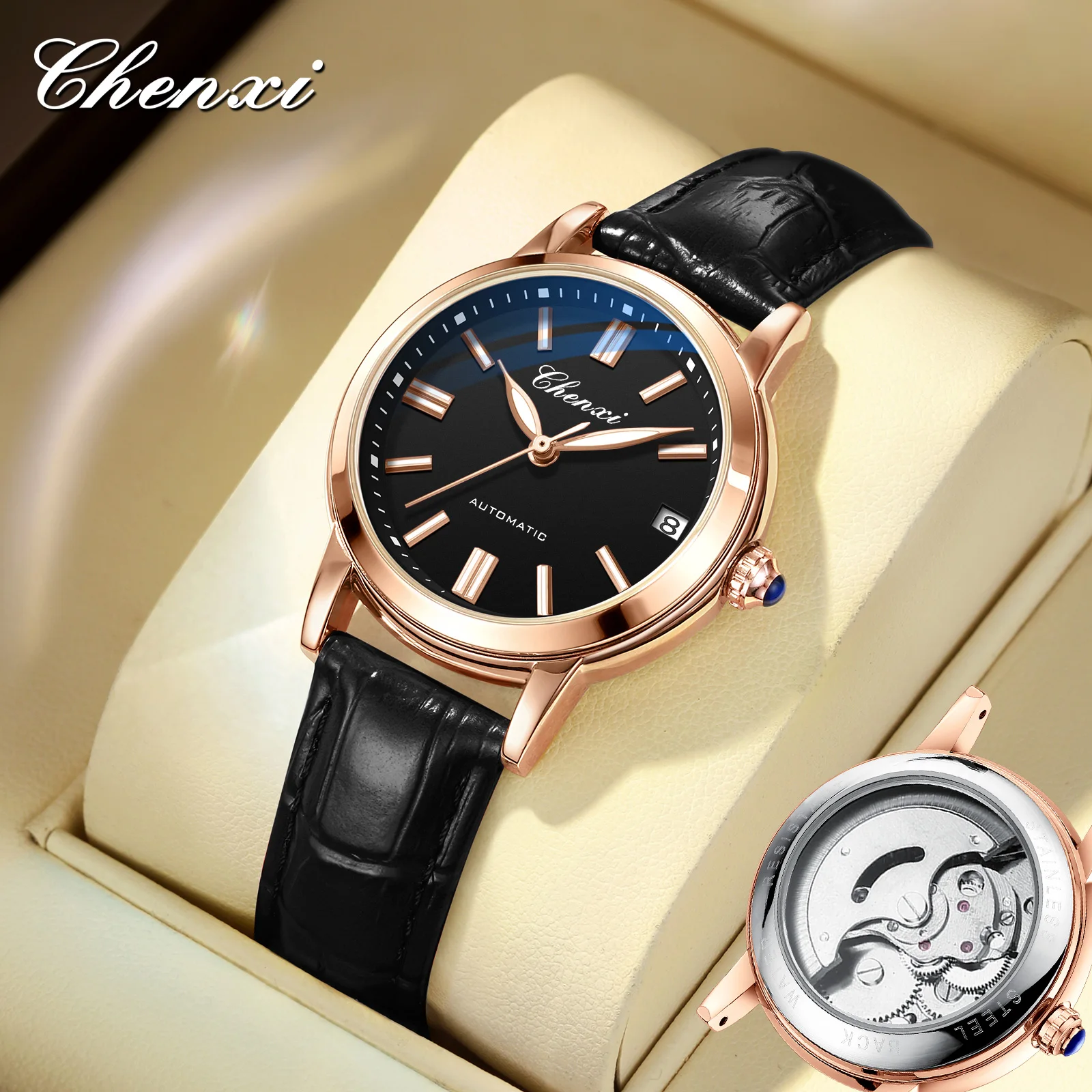 CHENXI 8839 Women's Original Elegant Luxury Quartz Watch Waterproof Luminous Hands Date Function And Automatic Ladies Clock