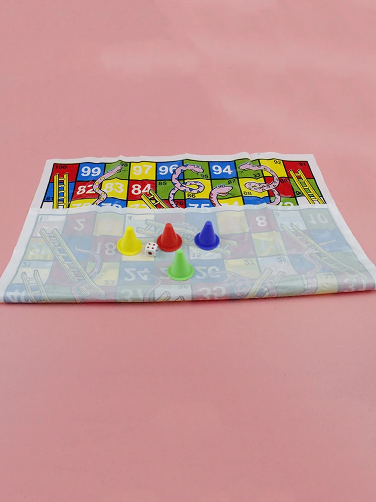 Snake Ladder Flight Chess Educational Kids Children Toys Interesting Board Game Set Portable Flying Chess Board Family Game