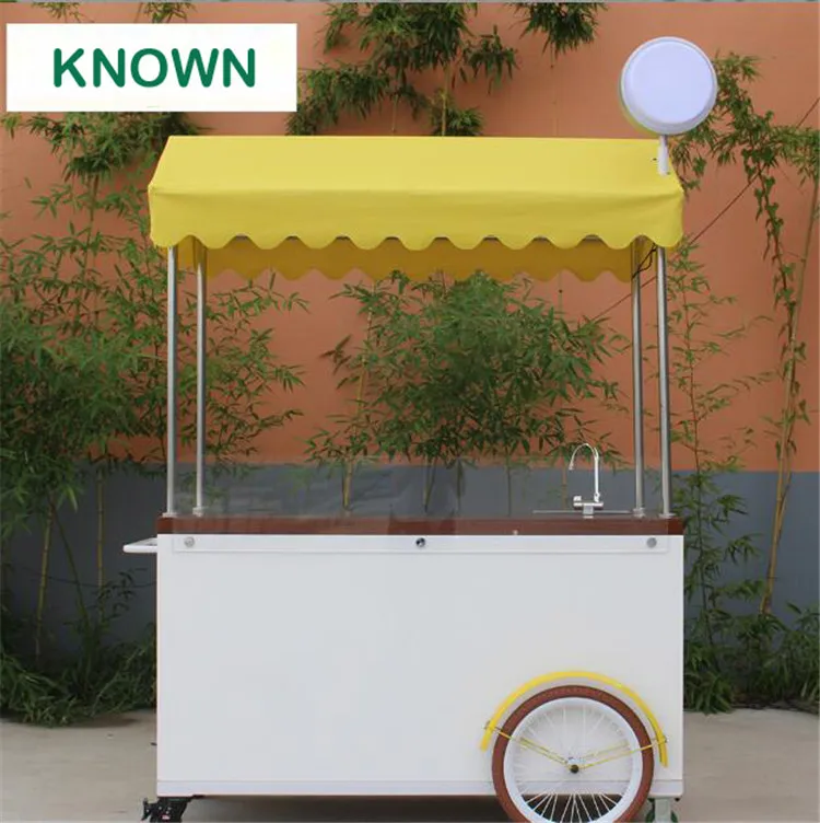 Outdoor mobile hand push ice cream bike coffee cart for sale