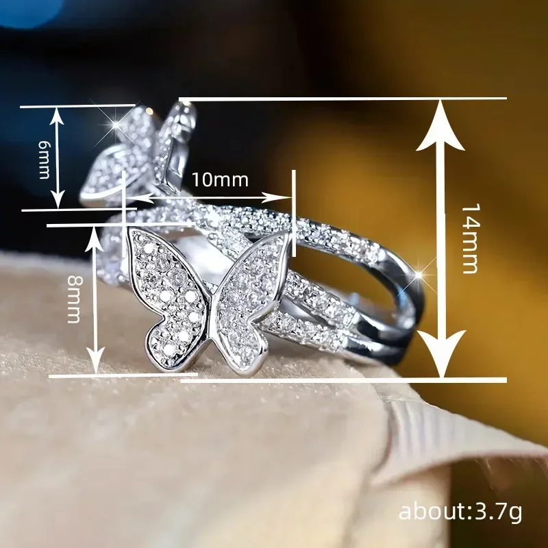 2025 New European and American Butterfly Multi layer Design Ring Fresh, Sweet, High end Elegant temperament Jewelry Accessories