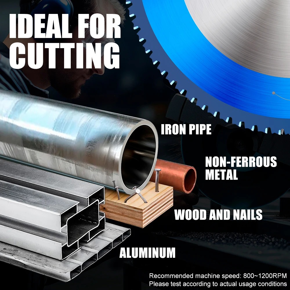 CMCP 180-355mm Metal Cutting Blade Nano Blue Coated Carbide Saw Cutter Circular Saw Blades For Aluminum Iron Steel Cutting Disc