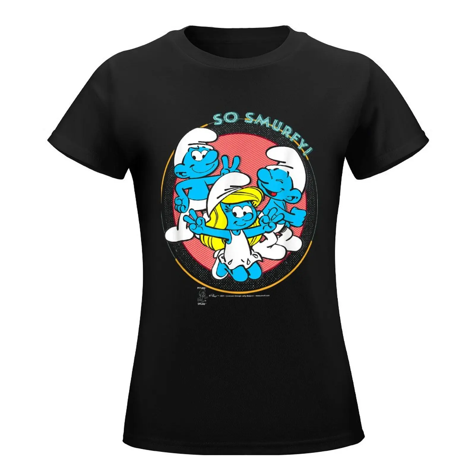 Smurfette Jokey So Smurfey! T-Shirt female Female clothing summer top animal print shirt for girls Women clothes