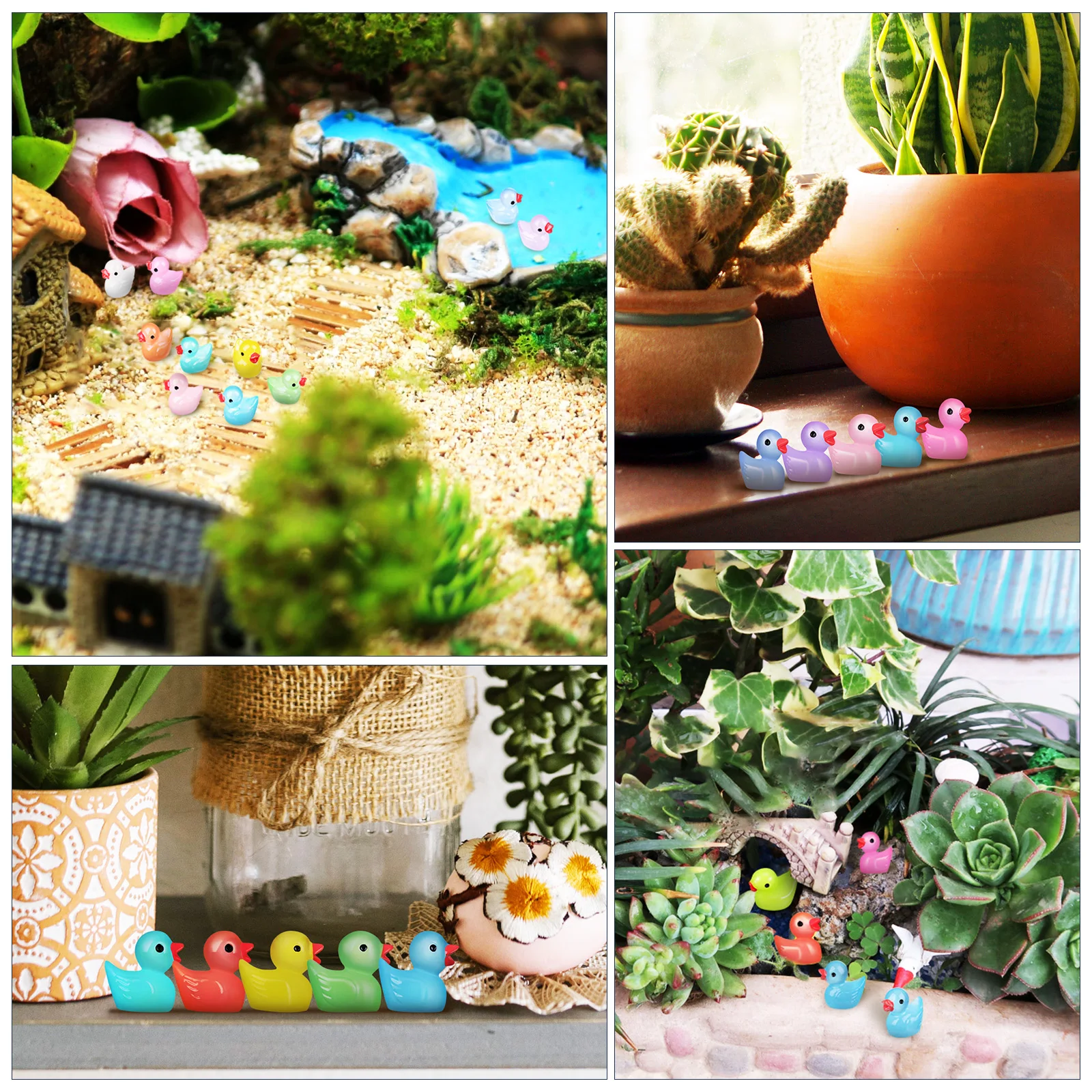 

150 Pcs Glow Ducks 15 Colors 1 8x1 6x1 2cm Resin Mini Animals Party Decor Cartoon Duck Mini Resin Ducks s
