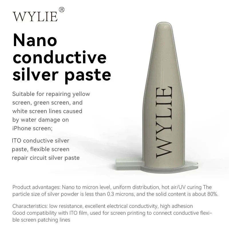 Wylie Nano pasta d'argento conduttiva utilizzata per la riparazione di iPhone i circuiti dello schermo bianco verde giallo hanno danneggiato l'ingresso dell'acqua