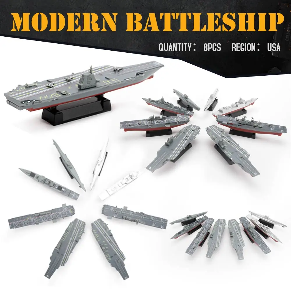 ViiKONDO Military Vehicle Toy Model Warship Carrier U-boat Submarine US Army Ship China Cruiser German Battleship Assembly Gift