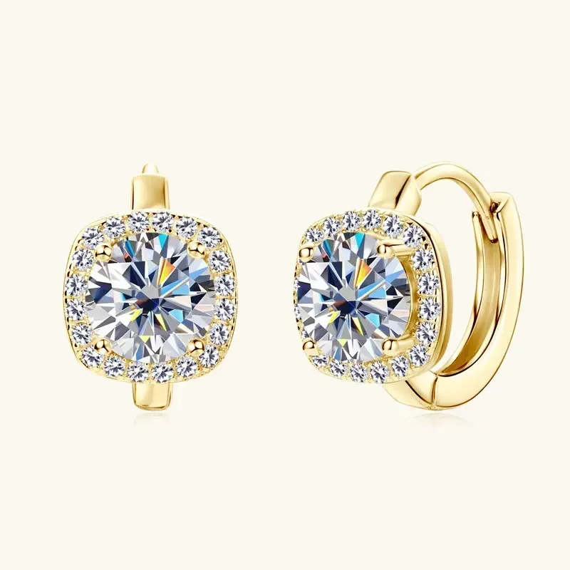

6.5mm Moissanite Earring With GRA Certificate 100% Real 925 Sterling Silver Hoop Earrings For Women Sparkling Jewelry Gift